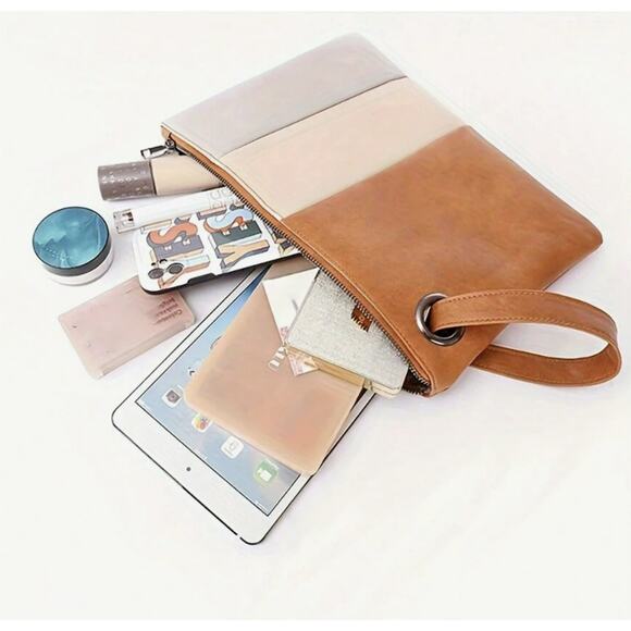 Clutch Bag Purse Envelop Chain Handbag Foldover Pouch Multicolor Wristlet Strap - Picture 7 of 7